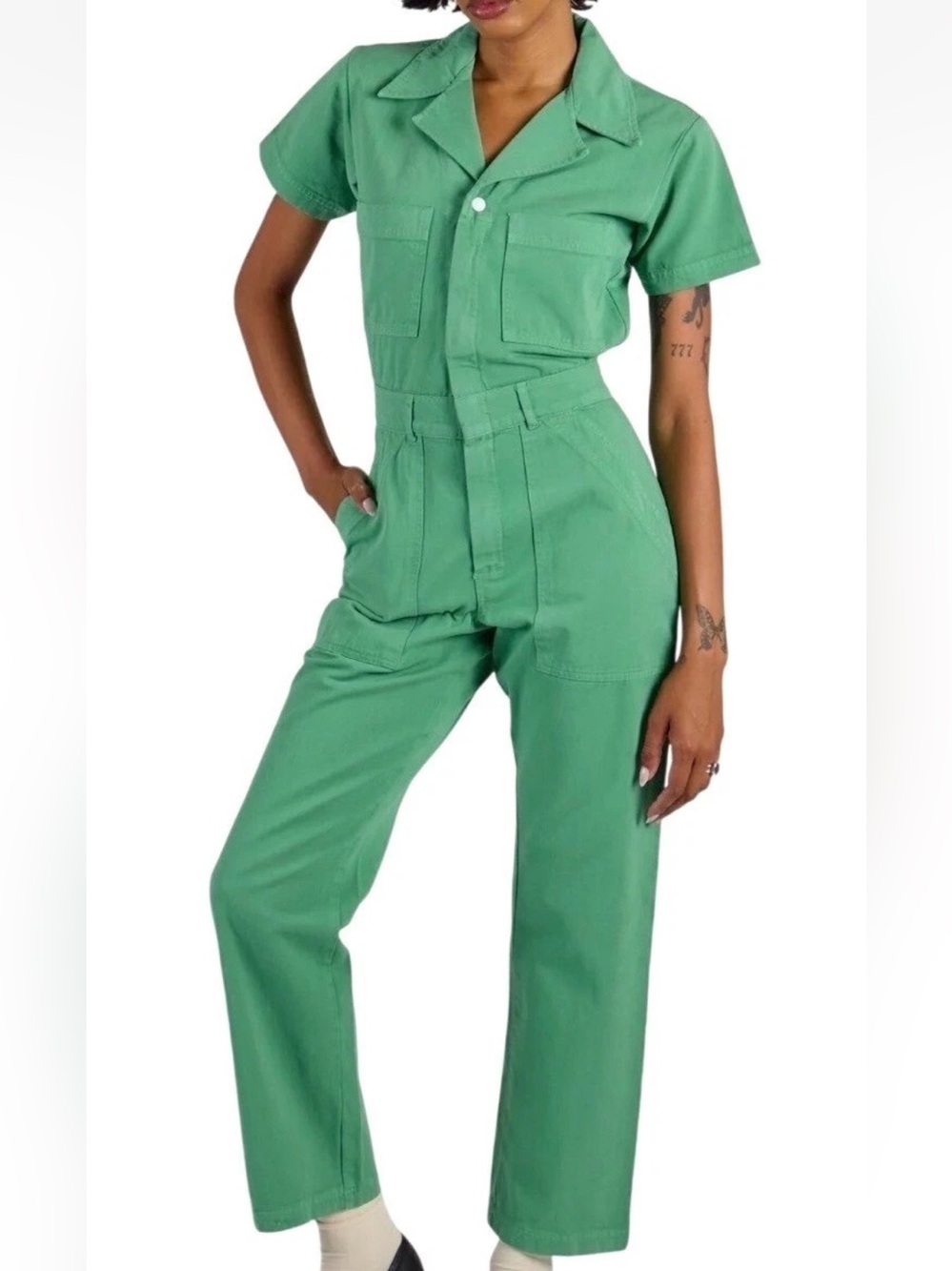 Big Bud Press Short Sleeve Jumpsuit Sea Foam Green Size 1X-3X? Preowned